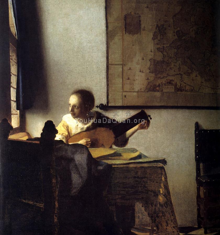 Woman with a Lute - 约翰尼斯·维米尔